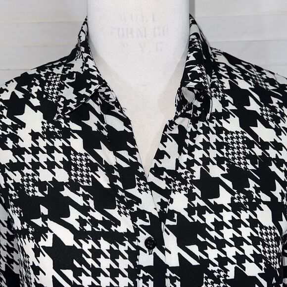 Chico’s Tunic Size 2 (12) Houndstooth Lightweight Flowy - Picture 4 of 16